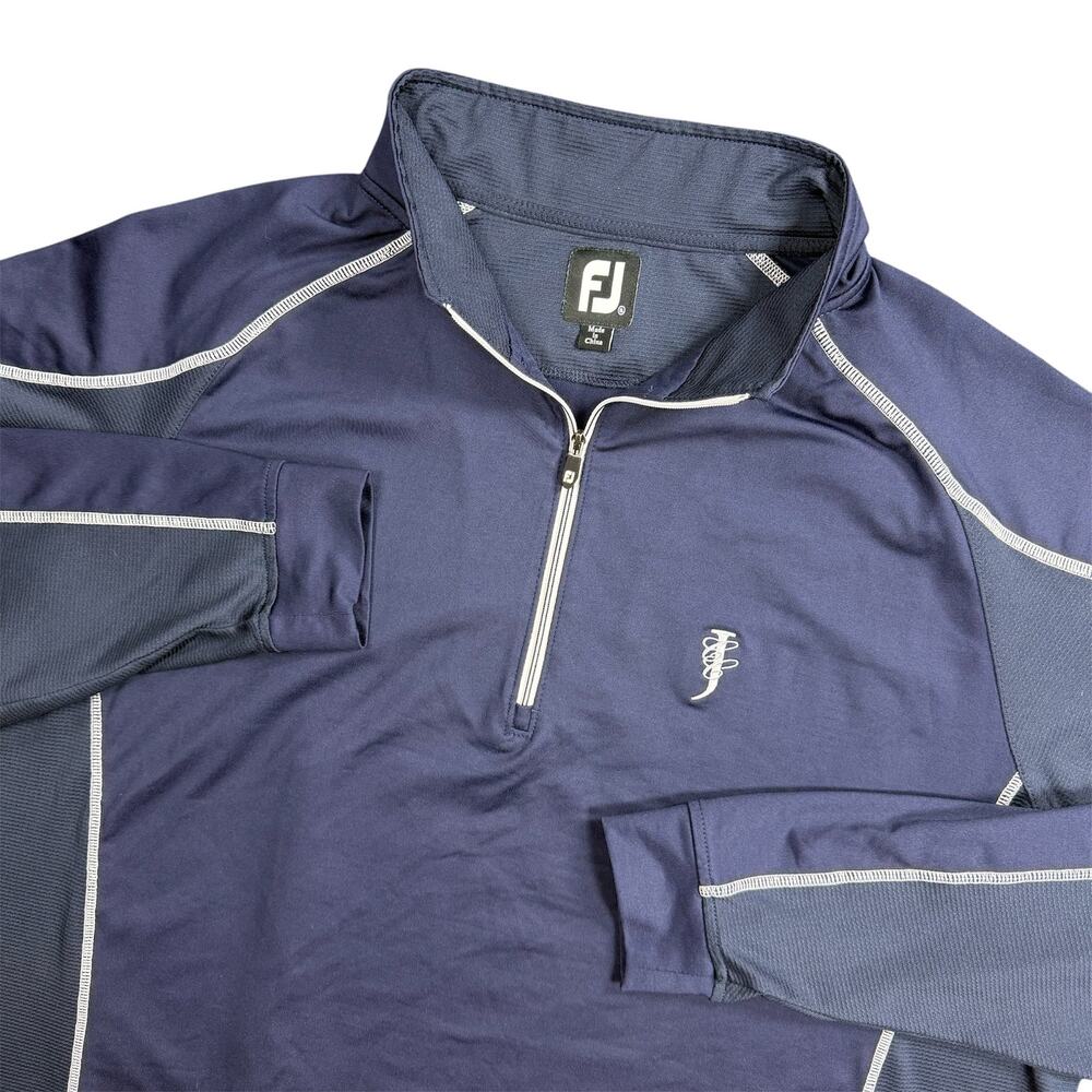 FootJoy Men’s XL Navy Performance Golf Quarter Zip Pullover Stretch Embroidered